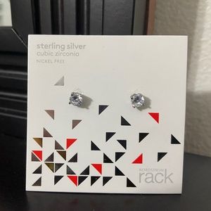 Nordstrom Rack Stirling Silver Cubic Zirconia Post Earrings